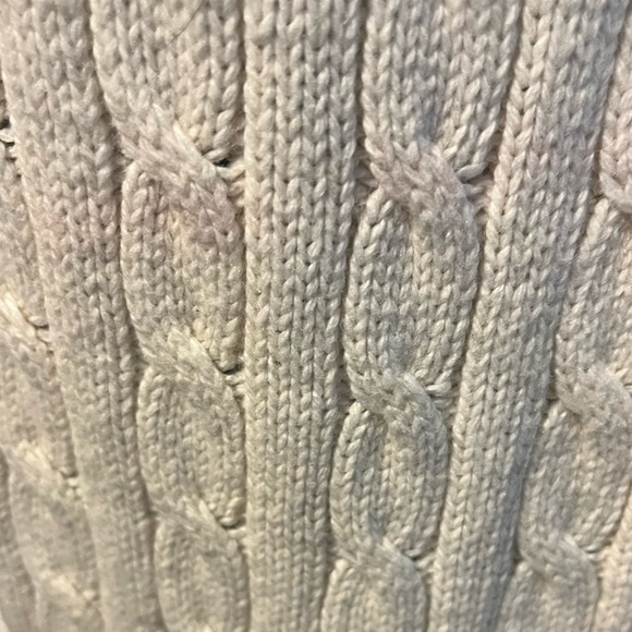 Ralph Lauren Vintage Cable Knit Scarf, Cream | OS - Picture 10 of 10